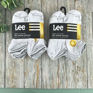 Men’s Lee Originals No Show Socks, Breathable Heel Socks 2, 20-Packs Size 6-12